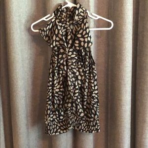 Ruffle neck halter top w/ elastic waist